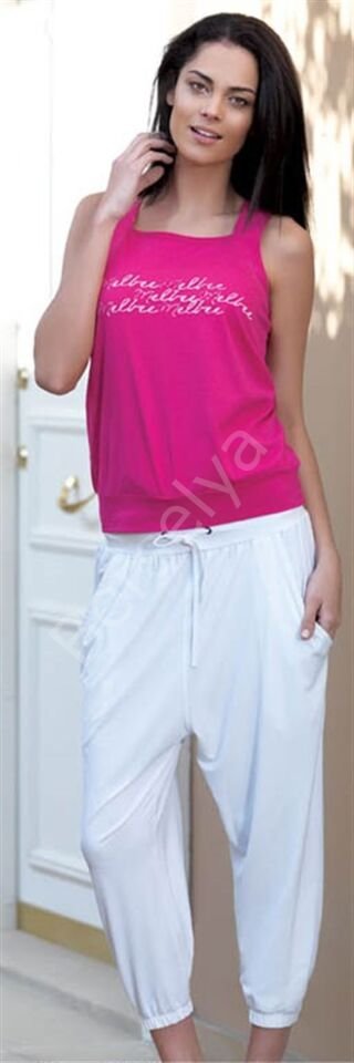 Bayan Yazlık Poly Şalvarlı Pijama 21519