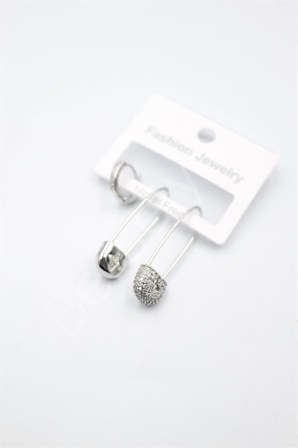 3'lü Filkete Küpe - Gümüş