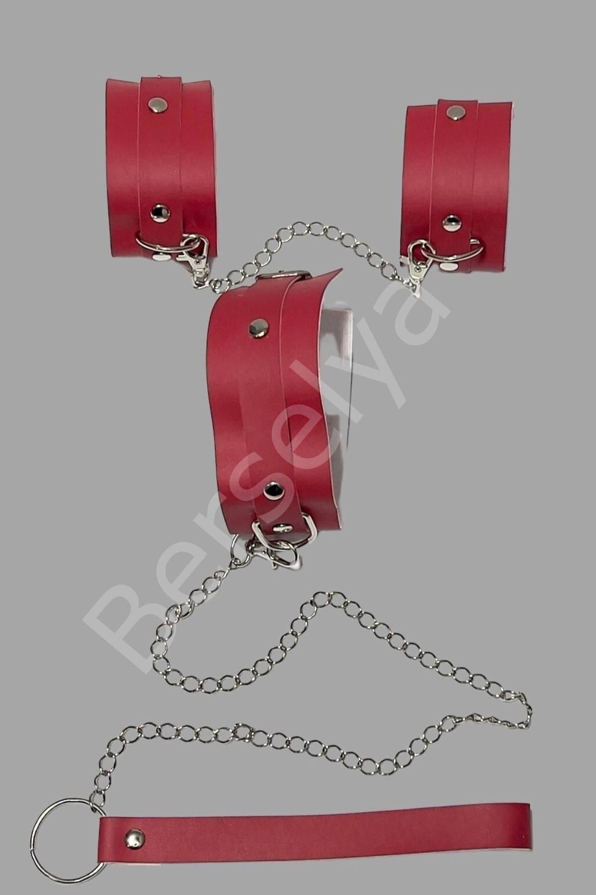 Kırmızı Kelepce Ve Tasma Set 800477