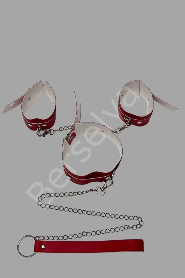 Kırmızı Kelepce Ve Tasma Set 800477