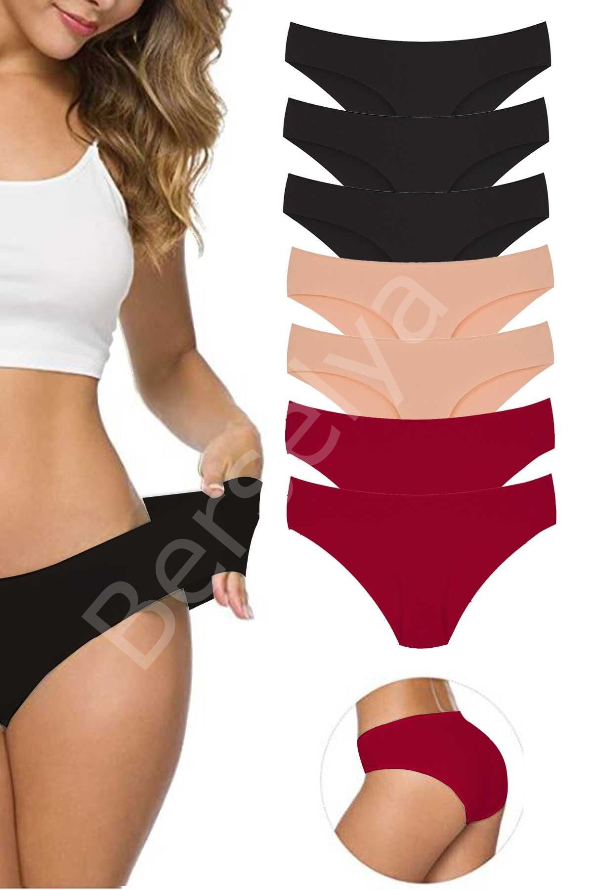 7 Adet Kadın Dikişsiz Lazer Kesim Esnek İz Yapmayan Külot S9