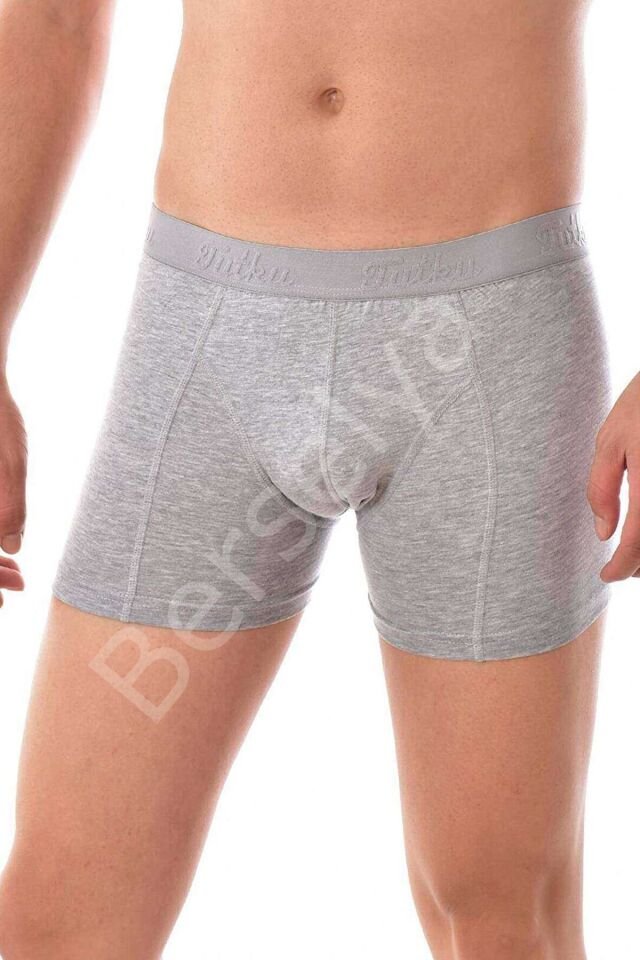 3 Adet Tutku Likralı Erkek  Gri Boxer 0114