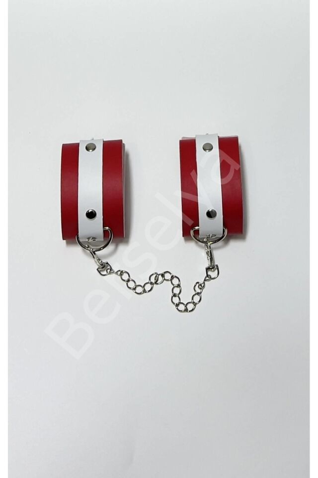 Kırmızı/beyaz Deri Kelepce  800463