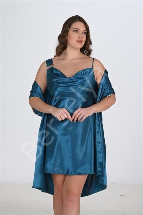 Büyük Beden 2li Petrol Sabahlık Takımı Bigsize 6206