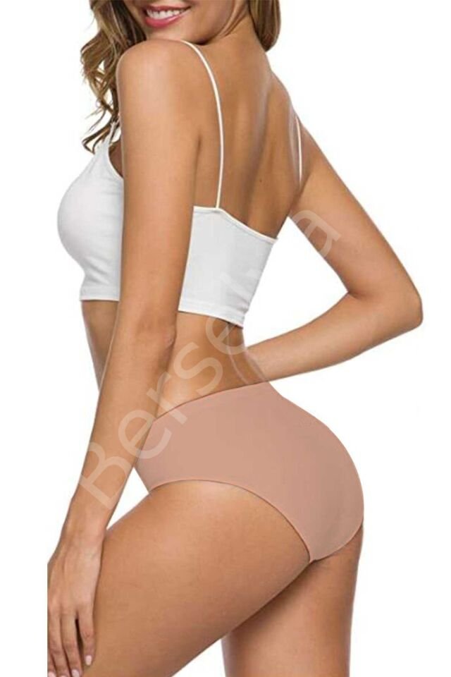 8 Adet Kadın Dikişsiz Lazer Kesim Esnek İz Yapmayan Külot Ten