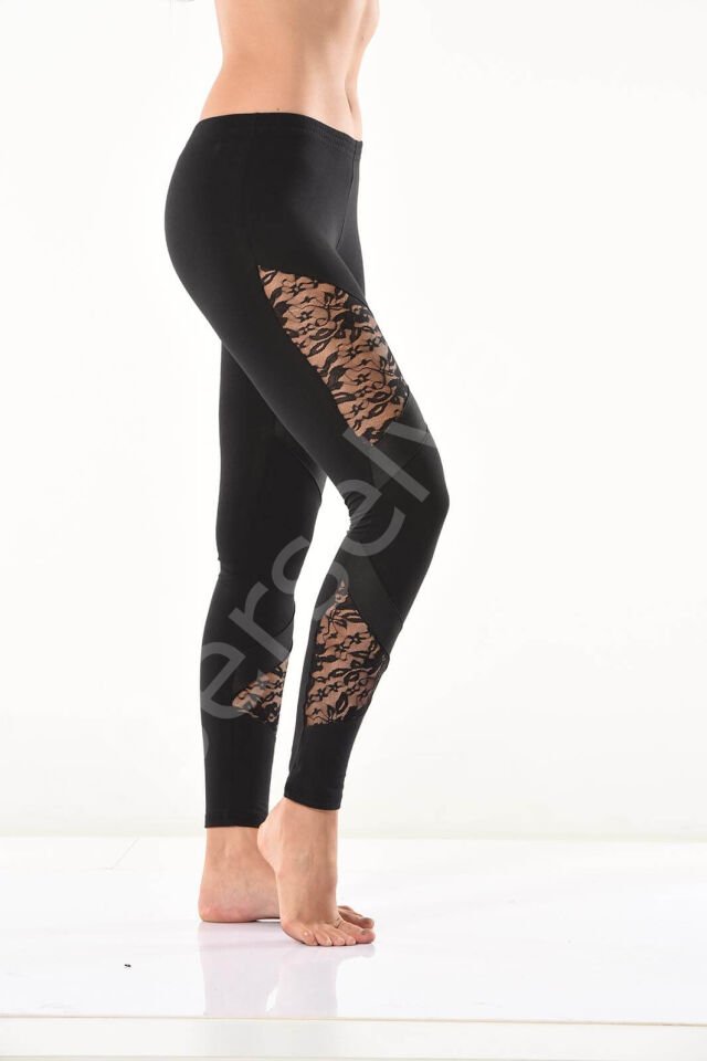 Güpür Dantel Detaylı Kadın Tayt 0583