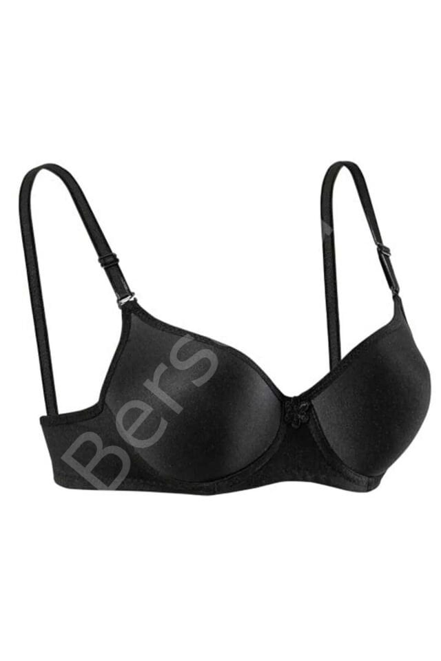 Silikonlu Desteksiz Telli Düz Boş Sütyen Siyah