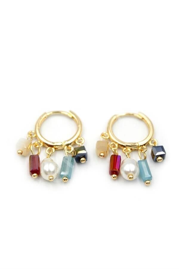 Boncuklu Shakira Küpe - Altın