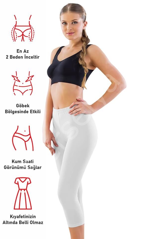 Beyaz Mı Emay 7300 Battal Kapri Tayt