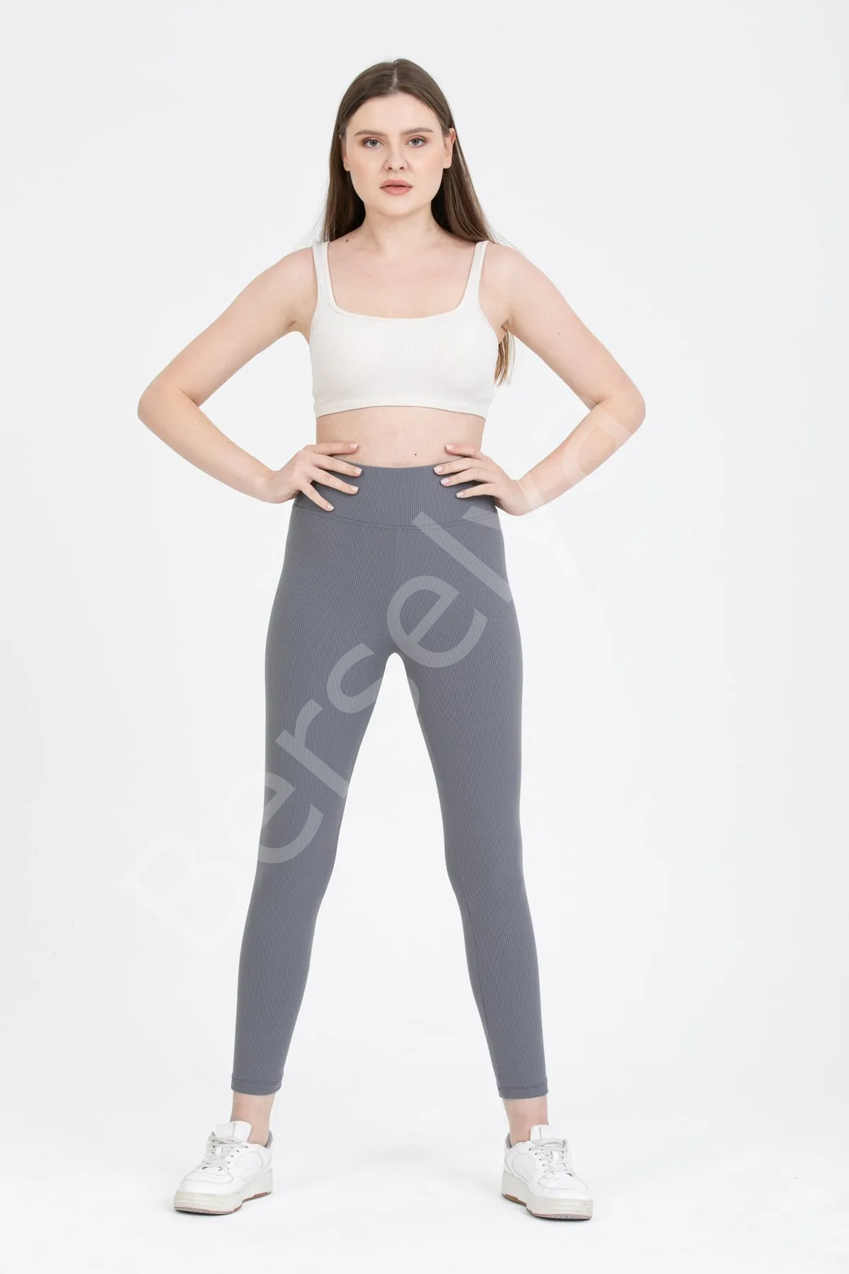 Füme Yüksek Bel Fitilli Tayt 0608