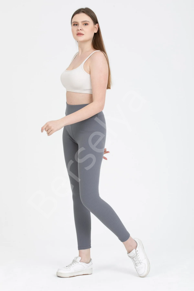 Füme Yüksek Bel Fitilli Tayt 0608