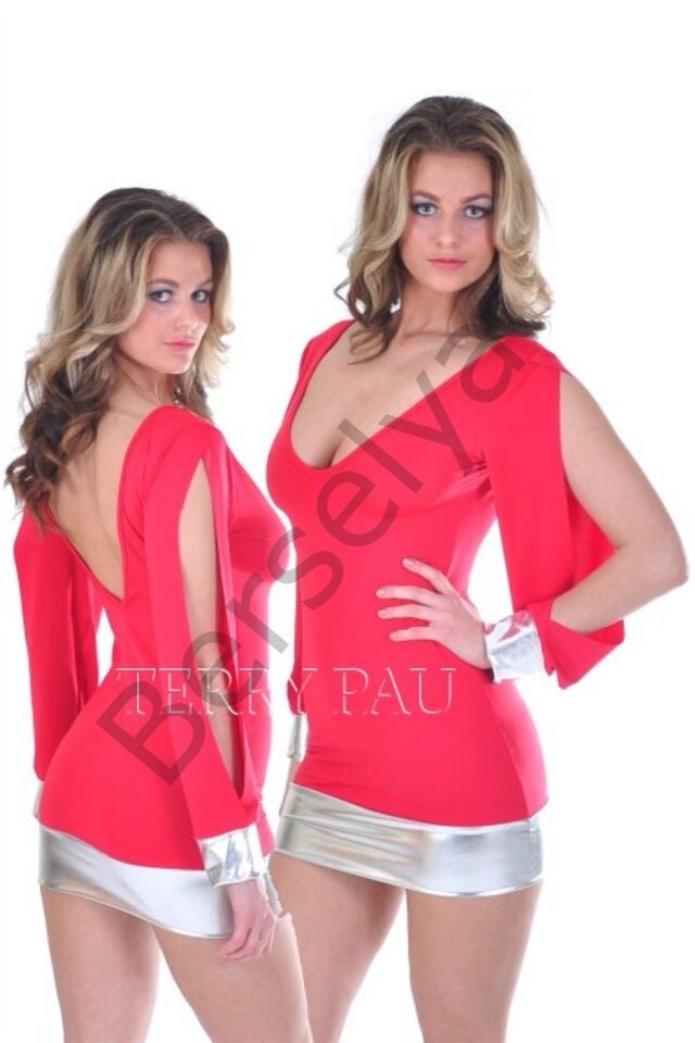 B112118 Açık Kollu Mini Elbise