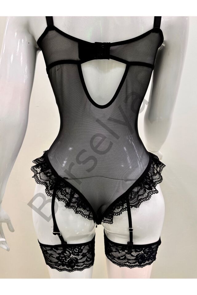 Afrodit Siyah Sexy Jartiyer Takım -1050