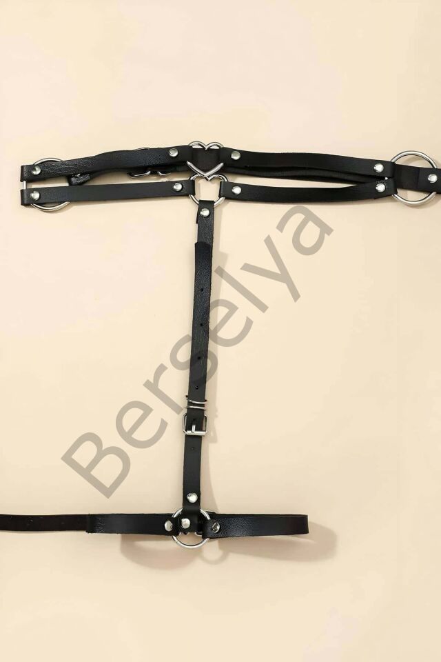 Seksi Deri Tek Bacaklı Jartiyer Harness - Brf930