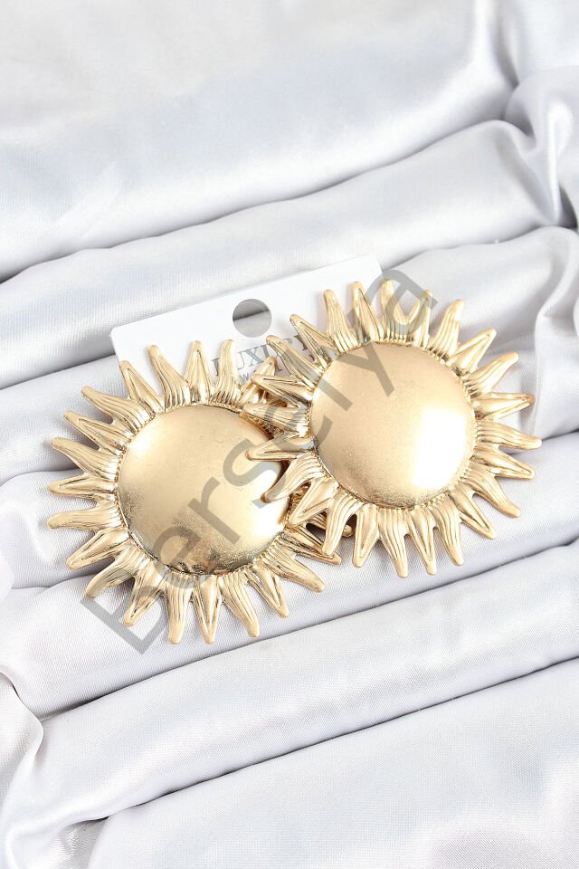 Pirinç Güneş Model Gold Renk Kadın Küpe