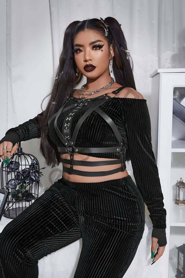 Fantazi Deri Göğüs Harness, Kadın Göğüs Üzeri Harness - Brf955