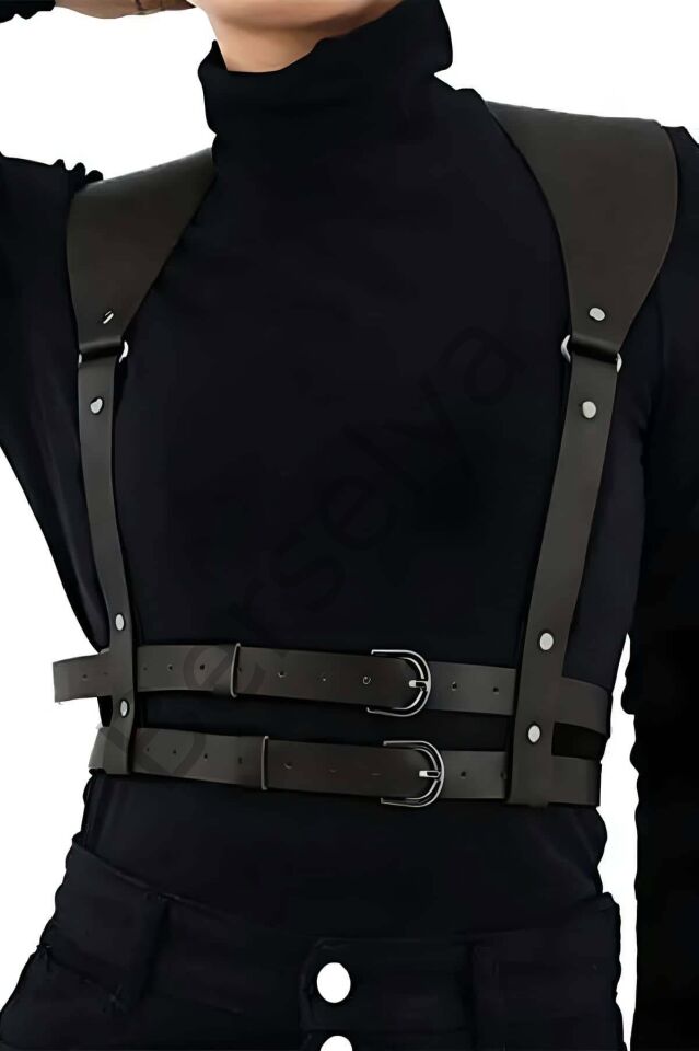 Omuzdan Askılı Ayarlanabilir Şık Deri Kemer - Brf966