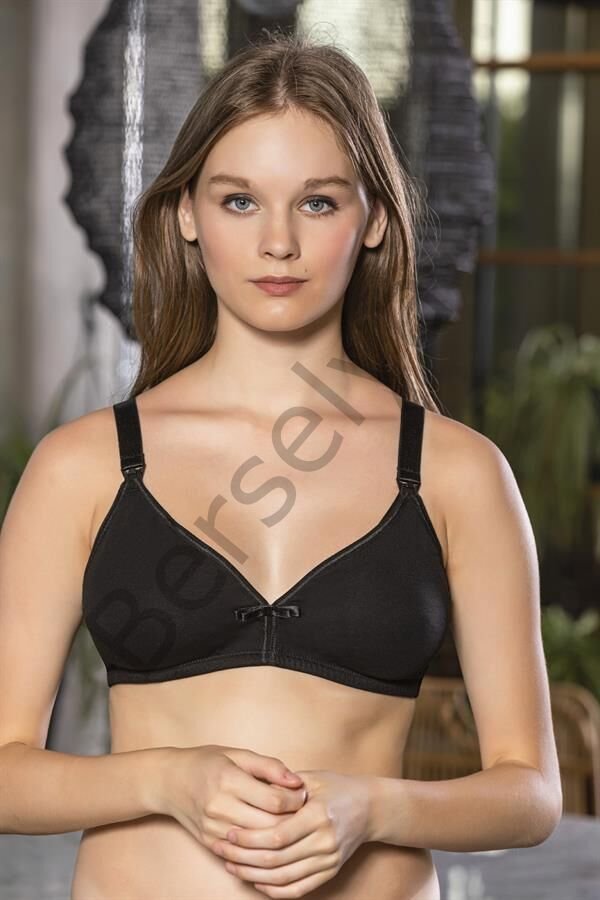 Pamuklu Emzirme Sütyeni Siyah (brf1080)