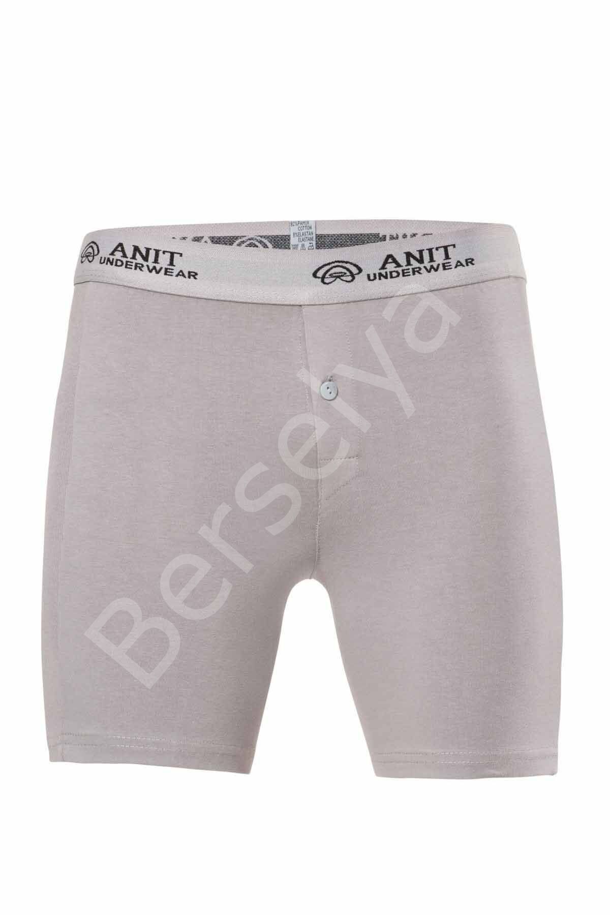 Likralı Uzun Erkek  Boxer Gri - 1114a