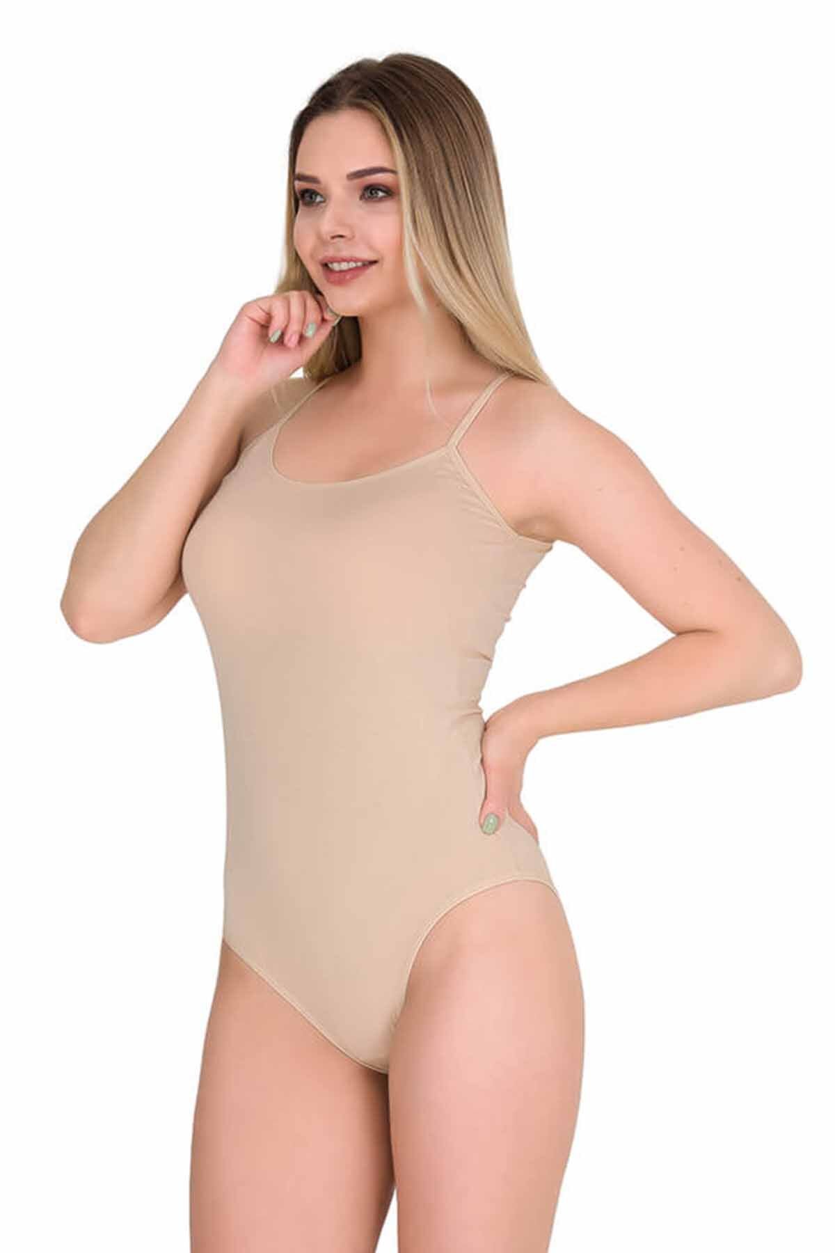 İp Askılı Kadın Çıtçıtlı Kancalı Body 2081B TEN - M