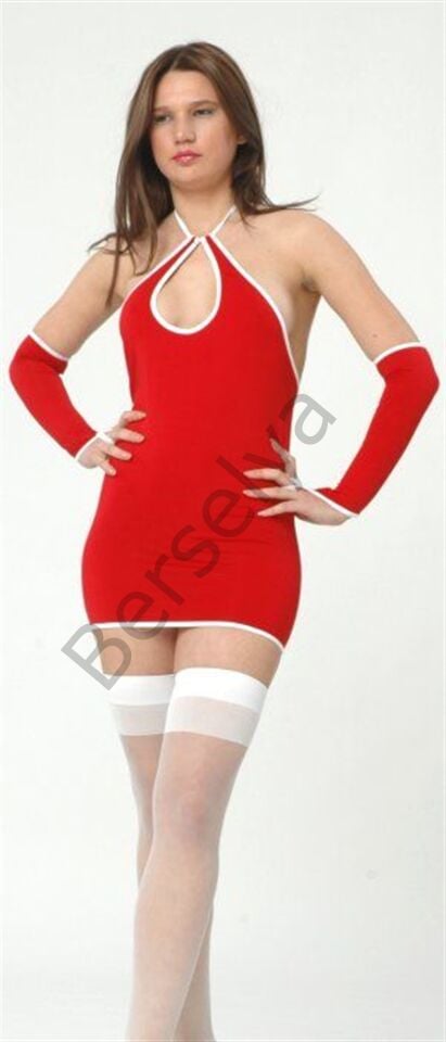 B091204 Eldivenli Mini Elbise