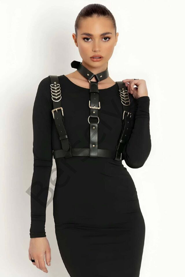 Omuzdan Askılı Omuz Ve Göğüs Üzeri Deri Kemer - Brf969