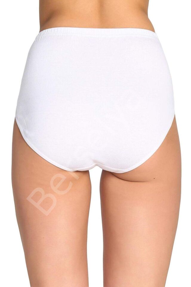 Tutku Kadın Yüksek Bel Bato Kalın Lastik Külot Beyaz S