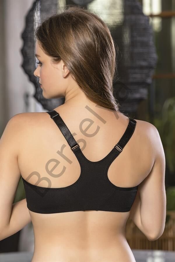 Fermuarlı Pamuklu Sporcu Sütyeni Siyah (brf1061)