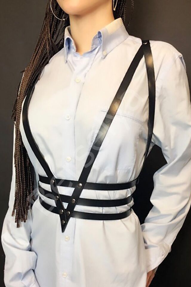 Seksi Günlük Göğüs Deri Harness 1058