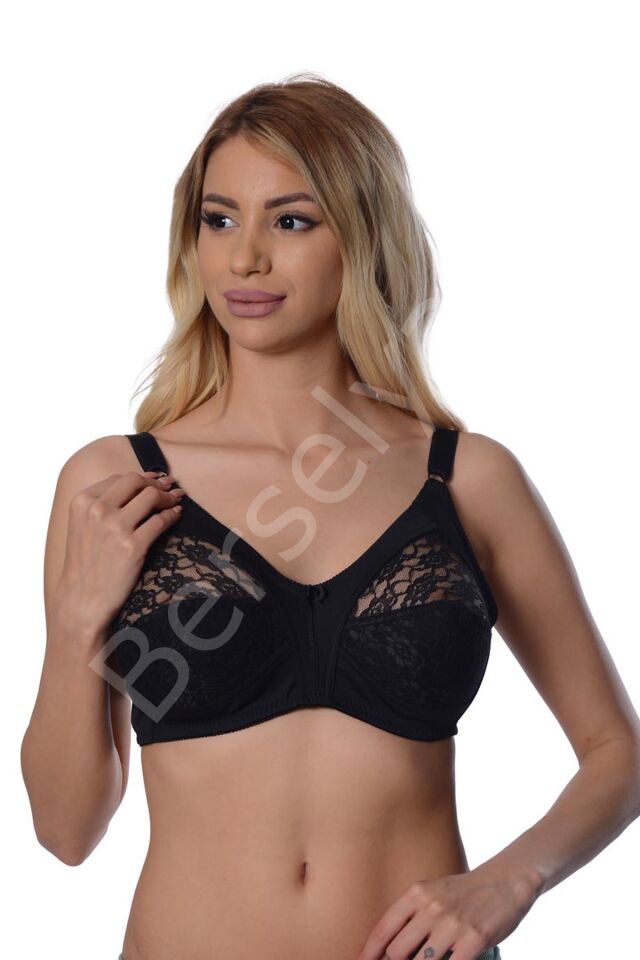 Siyah Dantelli Toparlayıcı Sütyen - 503