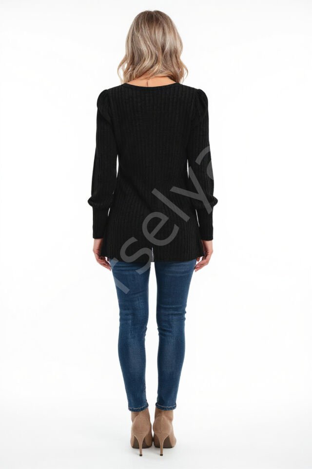 Kadın Uzun Kollu Düğmeli Mevsimlik Bluz – Yumuşak Dokulu, Esnek Ve Sıcak Tutan Kumaş