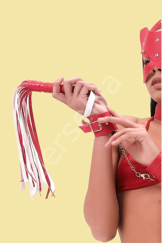 Siyah Harness Fantezi Aksesuar Suni Deri Tekli Kırbaç H008