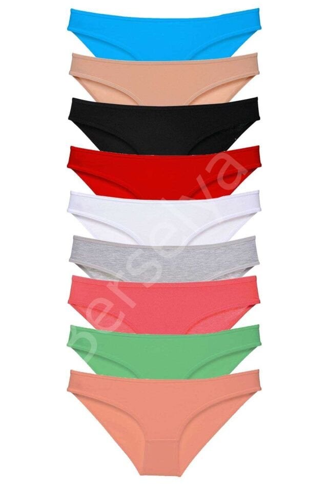 9 adet Süper Eko Set Likralı Kadın Slip Külot Tüm Renkler