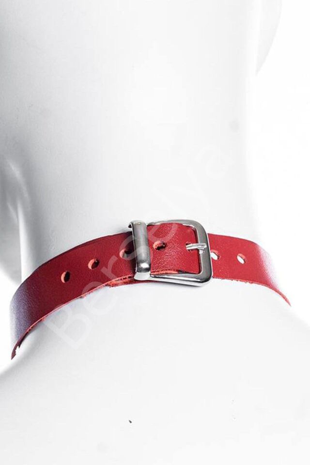 Boyundan Bağlamalı Deri Sexi Aksesuar Kırmızı H016