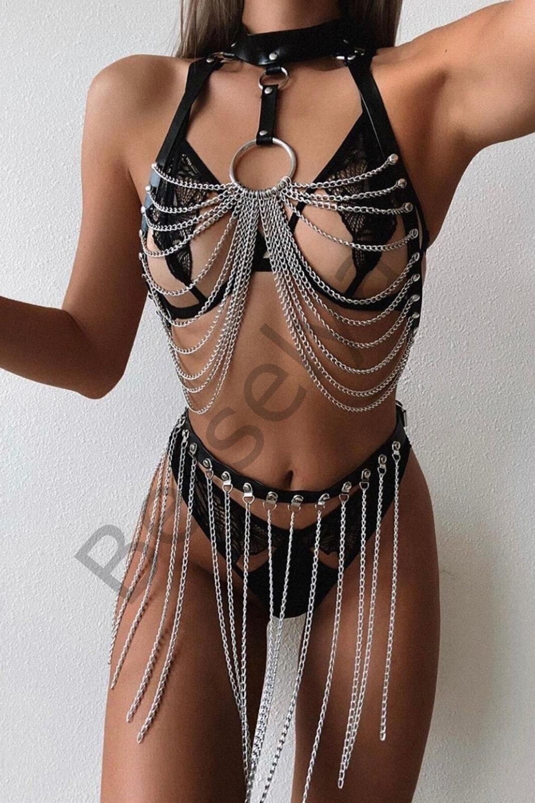 Zincirli Alt Üst Fantezi Set