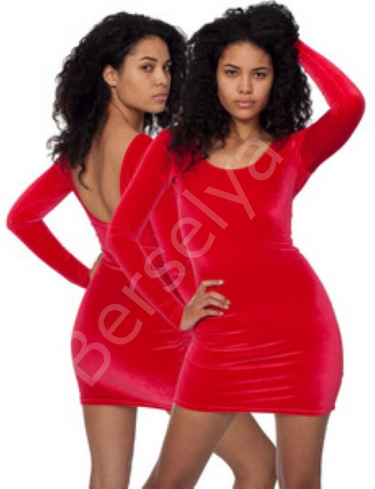 B101191 Kadife Uzun Kollu Mini Elbise