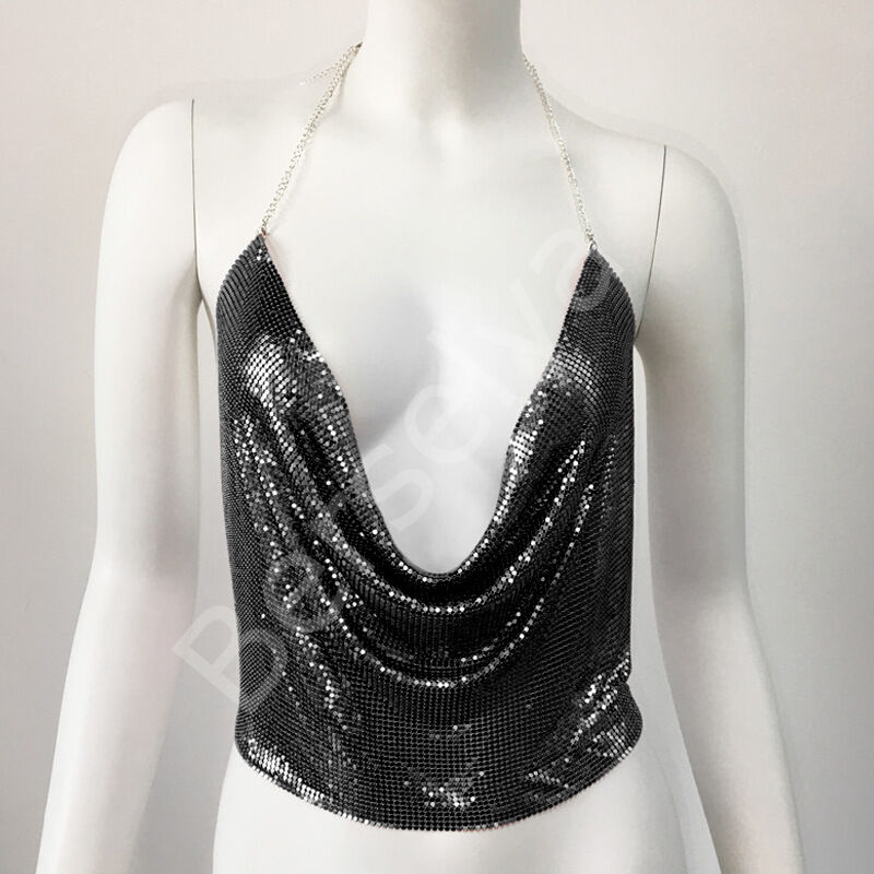 Parlak Siyah Crop & Bluz Kolsuz Kayık Yaka Zırh Büstiyer