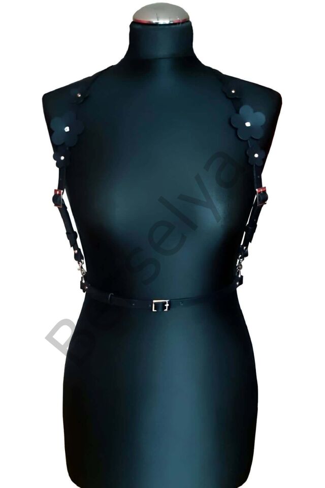 Çiçek Detaylı Çık Göğüs Harness - Brf906