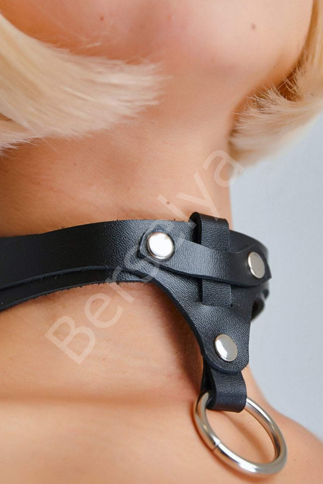 Arkadan Ayarlı Deri Boyun Tasması Sexi Harness Model 800753