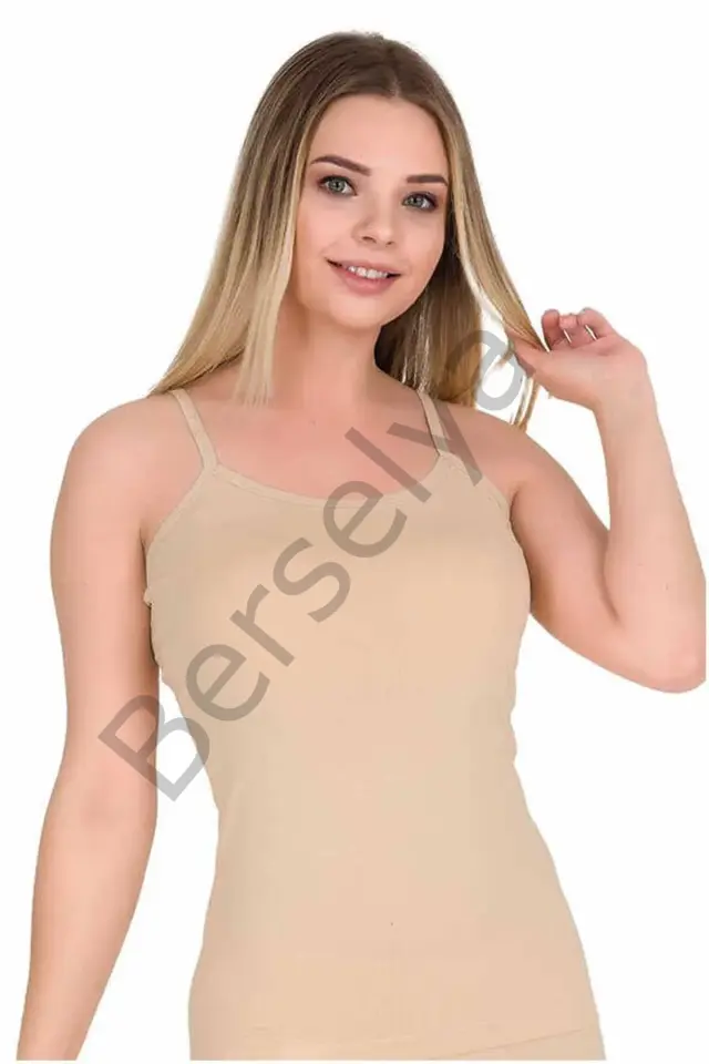 Kadın İp Askılı Pamuk Likralı Atlet 2128B TEN - XL