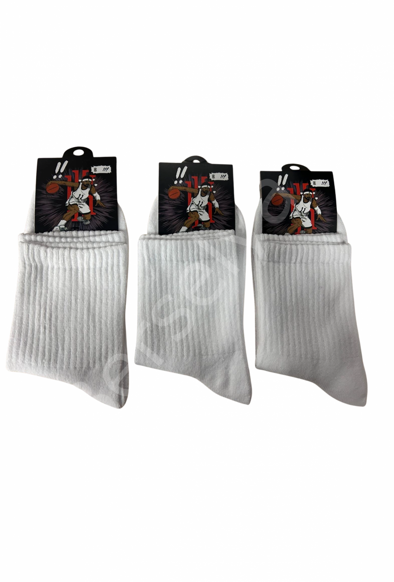 Yalıncak Uzun Konç Kolej Çorap  Beyaz Desensiz 3 Adet