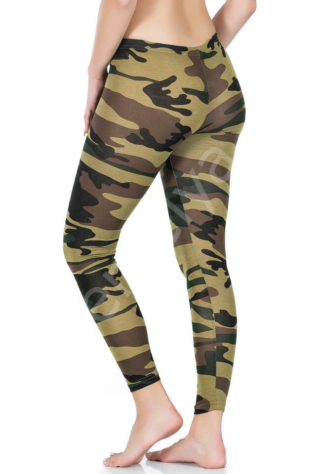 Kamuflaj Desenli Uzun Kadın Tayt 443