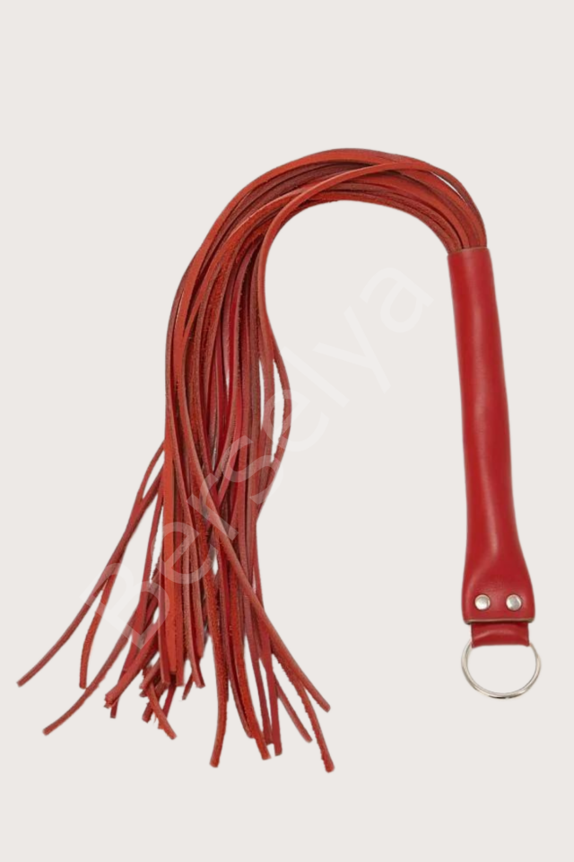 Deri Fantezi Harness Kırmızı Kırbaç Halkalı 800758k