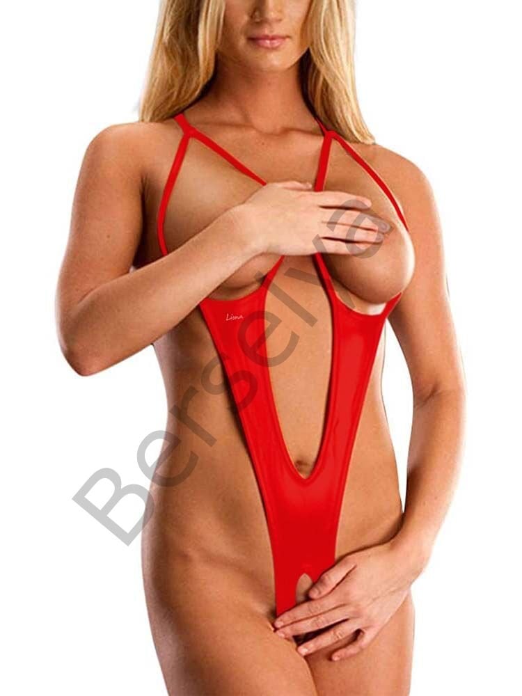 Özel Bölgeleri Açık Büyük Beden Kırmızı Fantezi Gecelik