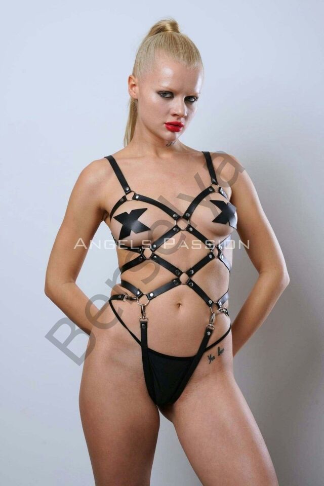 Deri Fantezi Giyim, Vücudu Saran Full Body Harness - Brf811