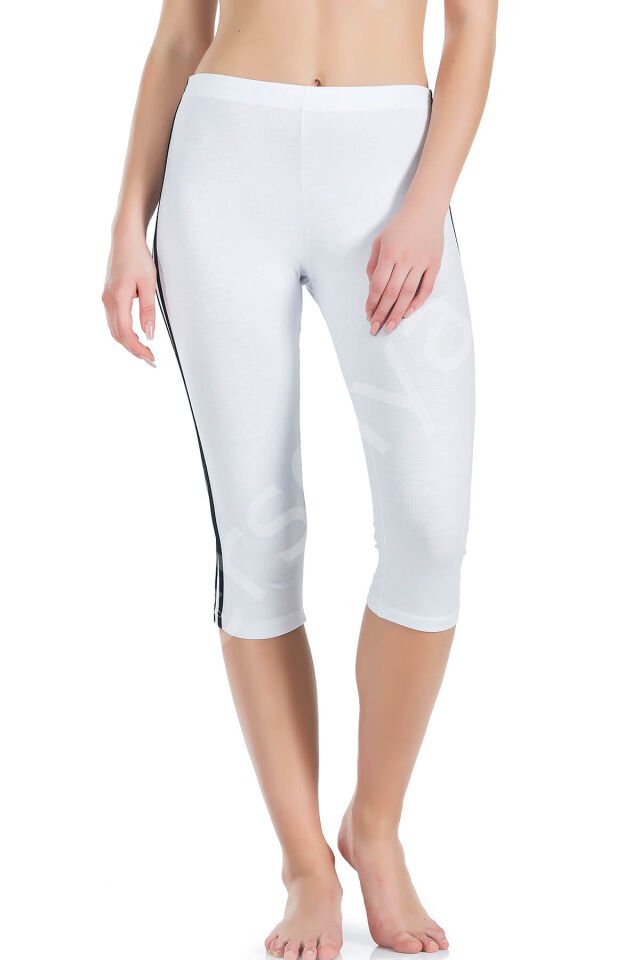 Çizgili Kadın Kapri Tayt 0534