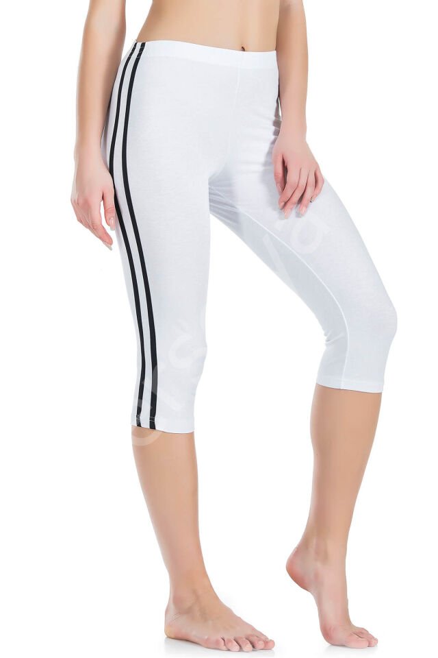 Çizgili Kadın Kapri Tayt 0534