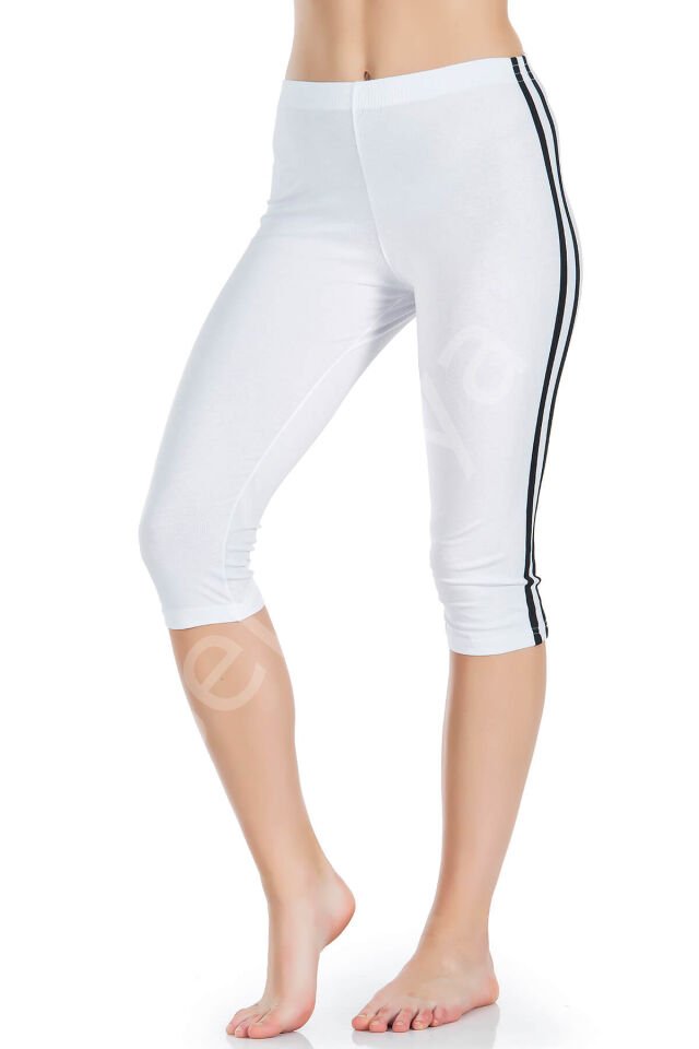 Çizgili Kadın Kapri Tayt 0534