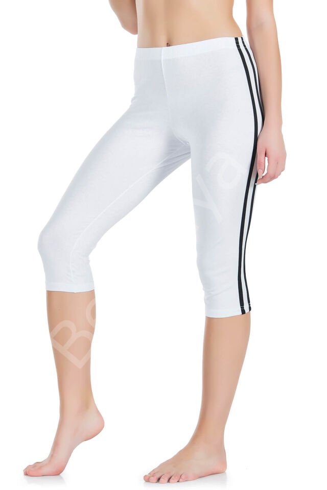 Çizgili Kadın Kapri Tayt 0534