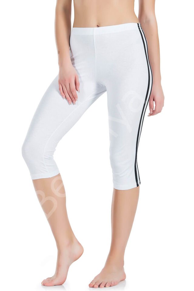 Çizgili Kadın Kapri Tayt 0534